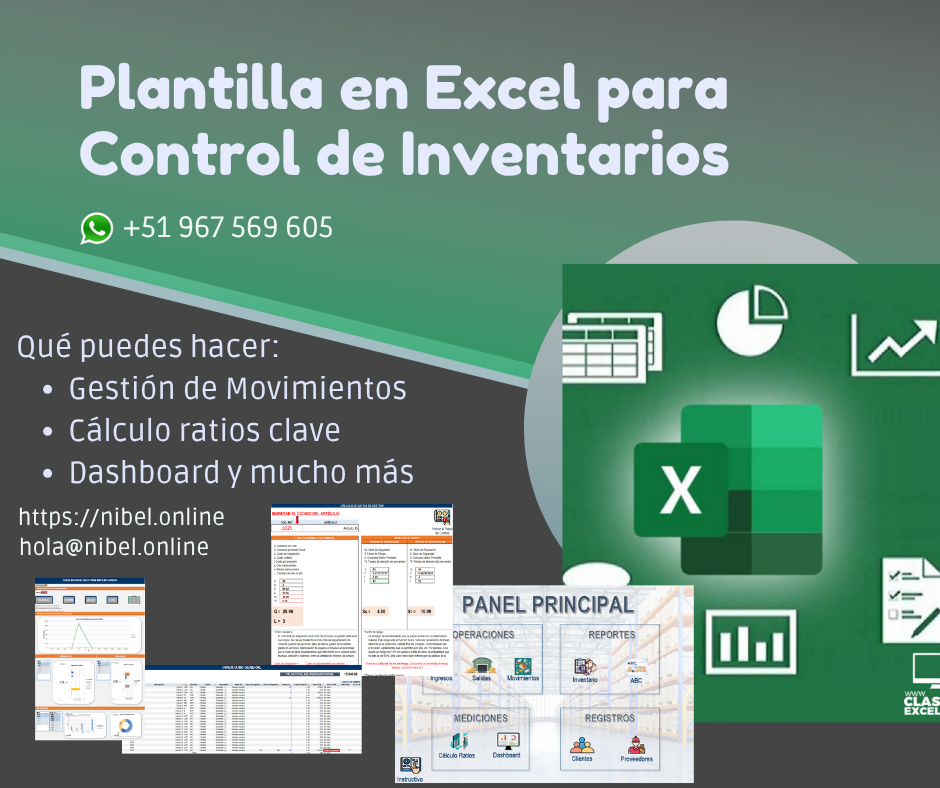 Plantilla en Excel para control de Inventarios